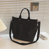 Sac à bandoulière en toile sobre de grande capacité