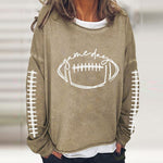 T-shirt décontracté à manches longues Gameday Football Lover pour femme