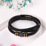 Bracelet en cuir multicouche pour homme
