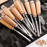 Jeu de ciseaux en bois à lame plate -12pcs