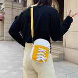 Sac à Bandoulière en Toile à Empiècements