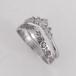 Bague Simple Couronne En V Avec Diamants