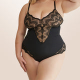 Combinaison Sexy à Col en V Profond en Dentelle