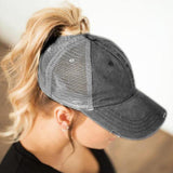 Nouvelle Casquette en Maille Croisée pour Cheveux en Queue de Cheval