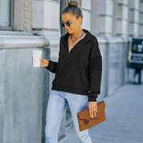 Sweat-shirt à col roulé de couleur unie