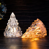 Mini Veilleuse de Sapin de Noël en Cristal à DEL