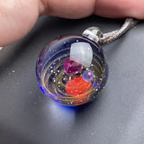 Collier Pendentif Cosmique en Perles de Verre Étoilées