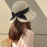 Chapeau de paille parasol avec nœud