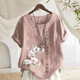 Chemise En Lin Et Coton Á Fleurs