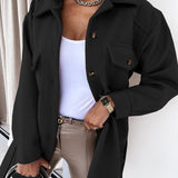 Manteaux En Laine Décontractés Á Col Fendu Pour Femmes