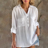 Chemisier de couleur unie avec col en V