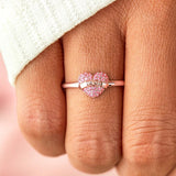 Bague Coeur d'Amour avec Zircone Rose