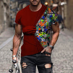 T-shirt homme avec imprimé 3D et col rond