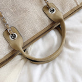 Sac fourre-tout en toile à bandoulière pour femmes, sac seau à sangle en chaîne