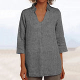 Chemise d'automne à col en V pour dames