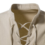 T-shirt homme en coton et lin avec cordon de serrage