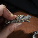 Bracelet Chaîne Dragon Fait Main en Argent