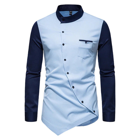 Chemise casual homme contrastée