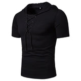 T-shirt d'été décontracté pour hommes avec cordon de serrage