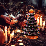 Sapin De Noël De Lumières Colorées D'Halloween