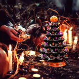 Sapin De Noël De Lumières Colorées D'Halloween