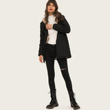 Manteau Matelassé Léger à Capuche et Manches Longues