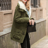 Manteau Matelassé Épais et Chaud en Velours de Peau de Pêche