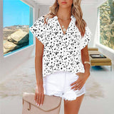 Chemise femme imprimée à col en V