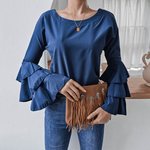 Chemise en mousseline à manches évasées