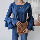 Chemise en mousseline à manches évasées