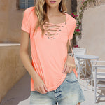 T-shirt Sexy à Encolure en V