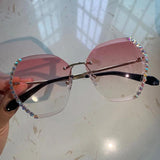 Lunettes de Soleil sans Monture avec Cristal