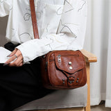 Sac à bandoulière vintage pour femme en cuir souple