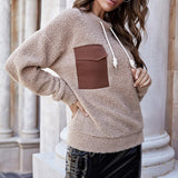 Sweat Ras Du Cou à Poche Pelucheuse