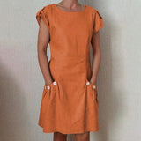 Robe de mode décontractée de couleur unie