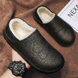 Chaussures d'Intérieur en Coton Peluche Chaud pour Hommes