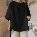 Haut Décontracté En Coton Et Lin Pour Femmes