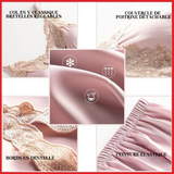 Pyjama Doux et Confortable en Dentelle de Soie Glacée