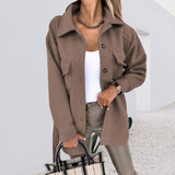 Manteaux En Laine Décontractés Á Col Fendu Pour Femmes