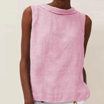 T-shirt Uni En Coton Et Lin