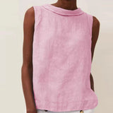 T-shirt Uni En Coton Et Lin