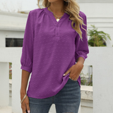 Chemise Á Col Montant Et Manches Mi-longues