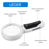Loupe optique 20X avec lumière LED