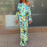 Ensemble de Robes Asymétriques au Motif Abstrait