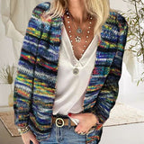 Cardigan à Rayures Arc-en-ciel pour Femme