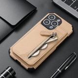 Couverture de portefeuille à fermeture éclair magnétique avec porte-carte de crédit