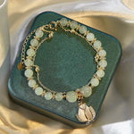 Wotian Jade Bracelet Porte-bonheur en Feuille d'Or
