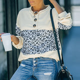 Chemise à col rond et manches longues contrastées