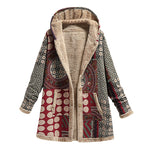 Veste pull à capuche en coton et lin imprimé