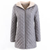 Manteau Matelassé Léger à Capuche et Manches Longues